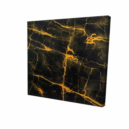 FONDO 16 x 16 in. Black & Gold Marble Texture-Print on Canvas FO2791232